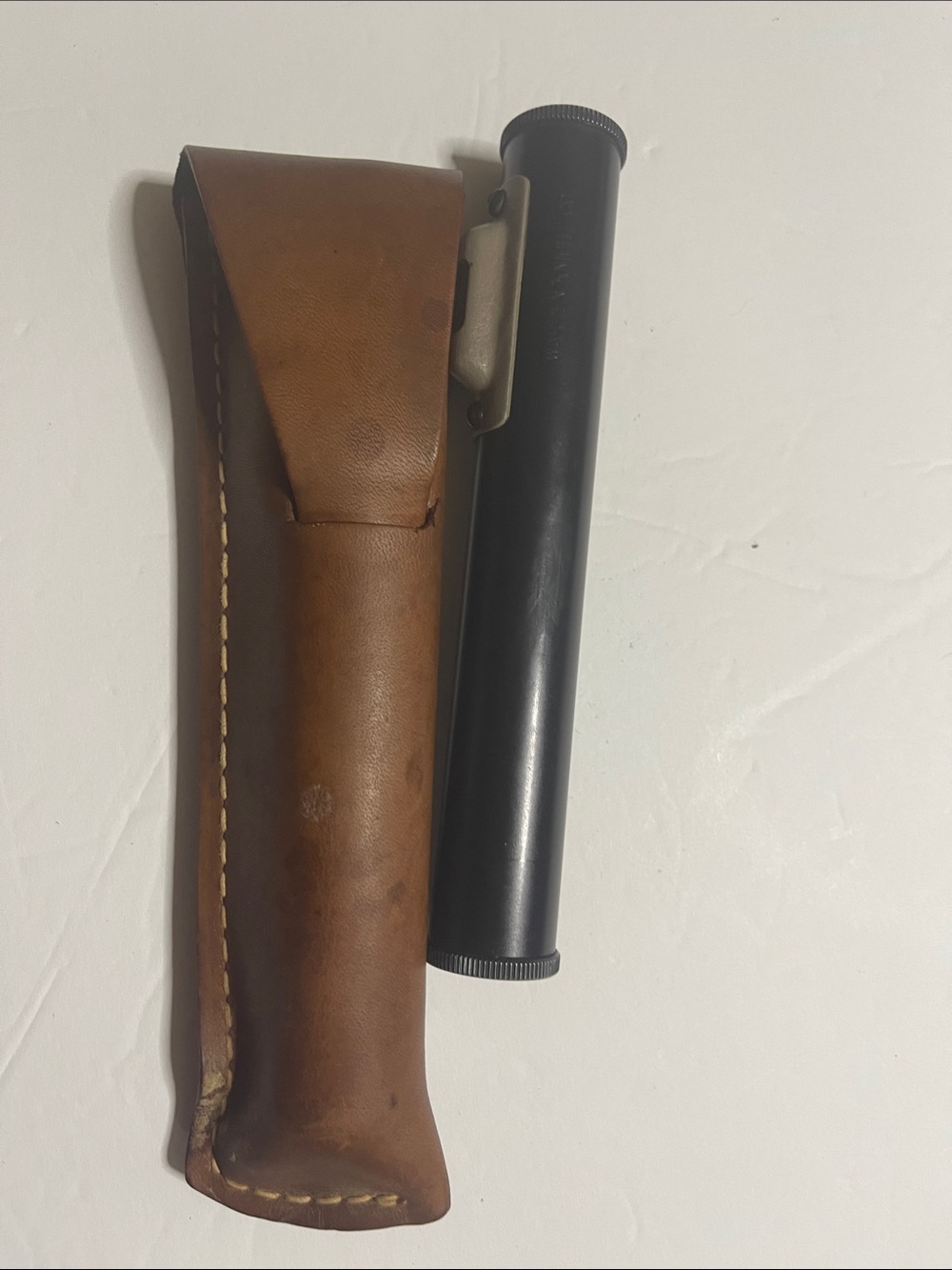 Warren Knight Co Hand Level Surveying Scope with Leather Belt Case